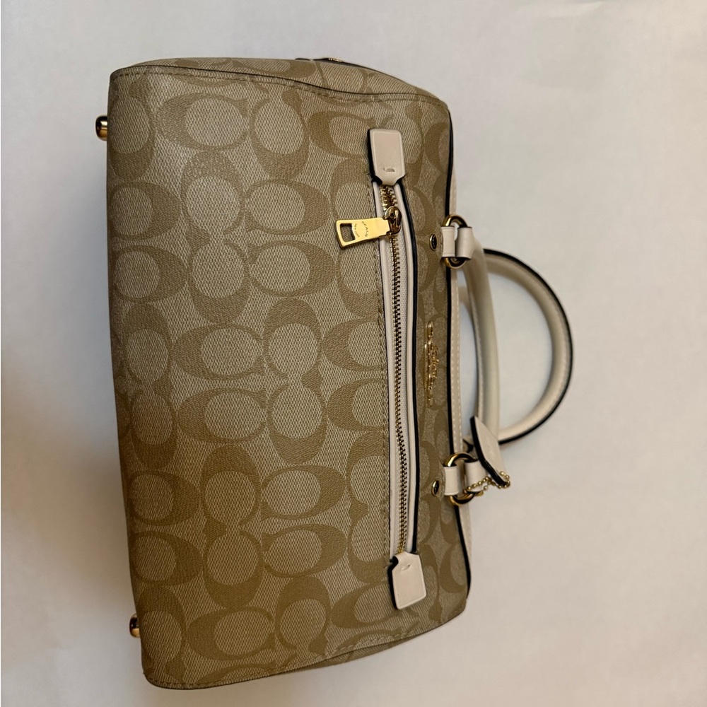 Coach Beige Signature Satchel